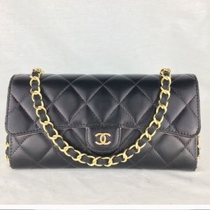CHANEL Matrasse Flap Wallet Gold CC on Chain